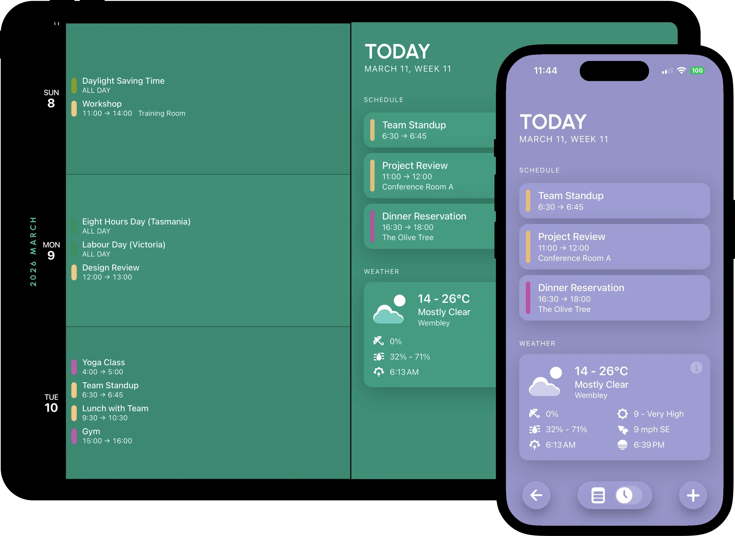 Timepage on a Macbook and iPhone