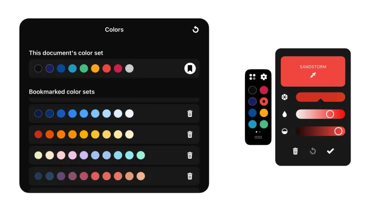 Set di colori di flusso
