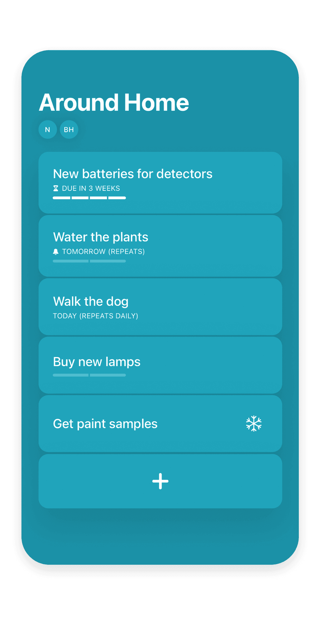 Action list with items